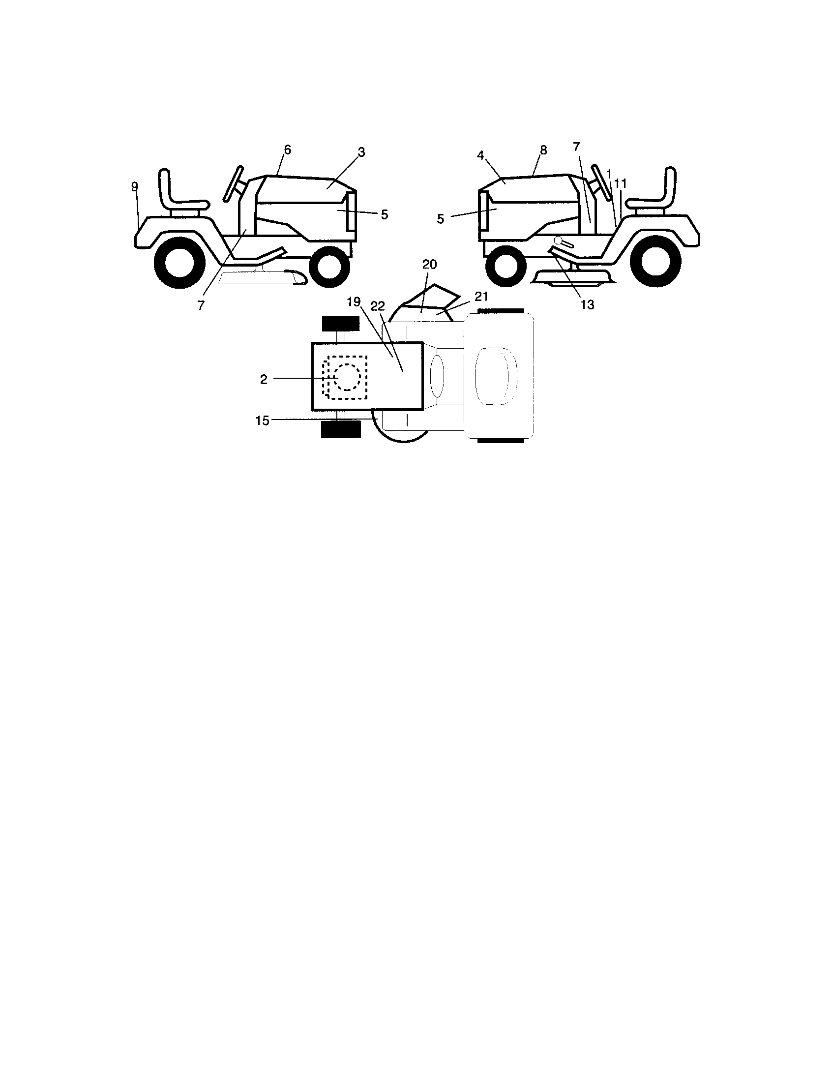 Decals Diagram and Parts List for 917273513  Craftsman Lawn Tractor
