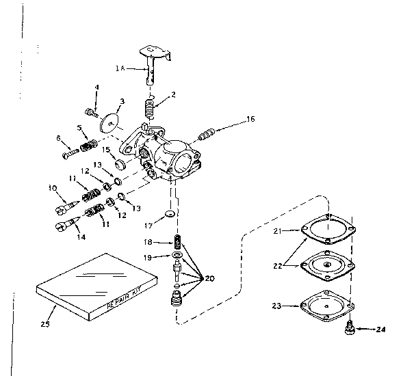 Carburetor No. 631245 Diagram and Parts List for 143561052  Craftsman Engine