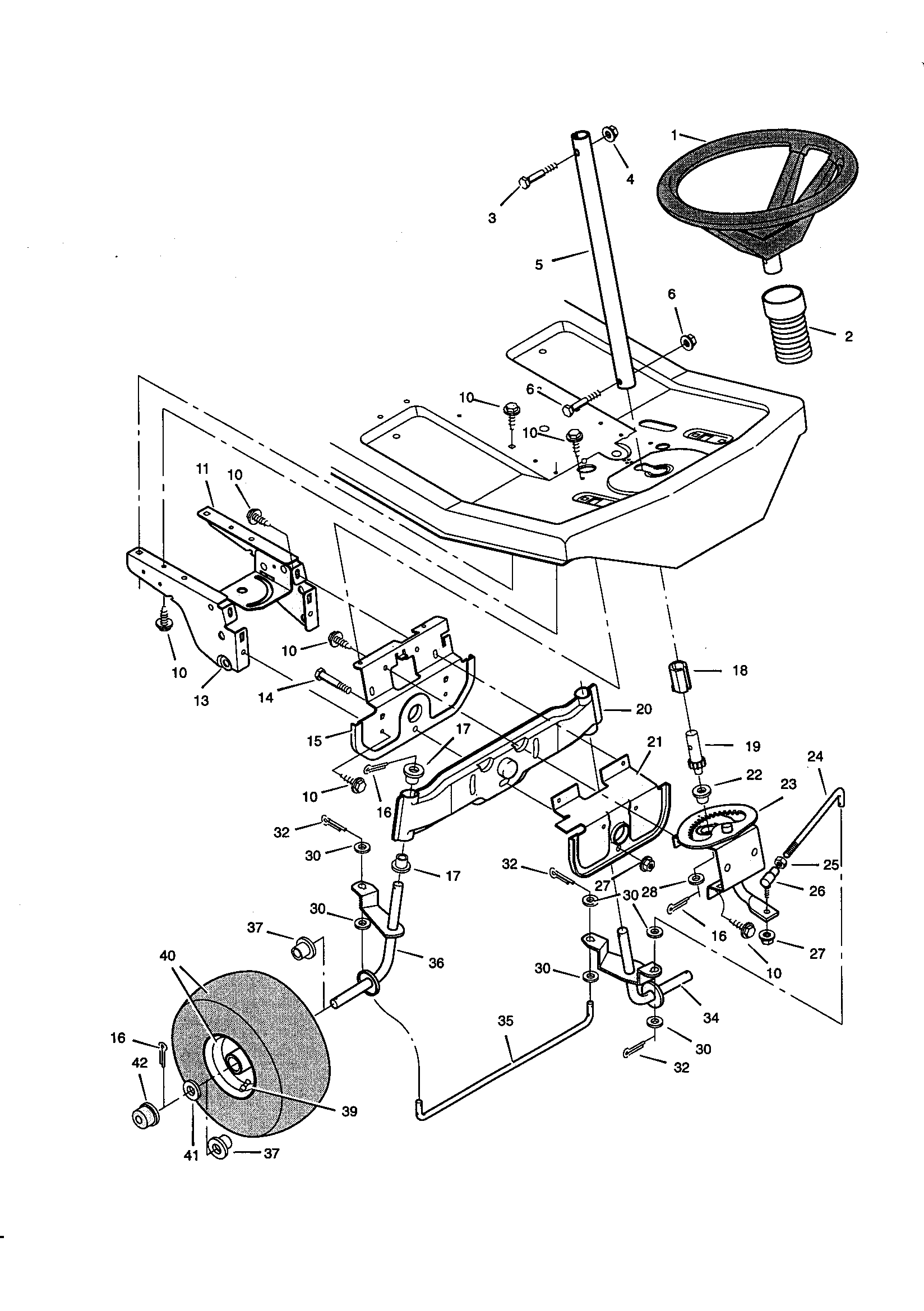 Steering Diagram and Parts List for 536270211  Craftsman Engine