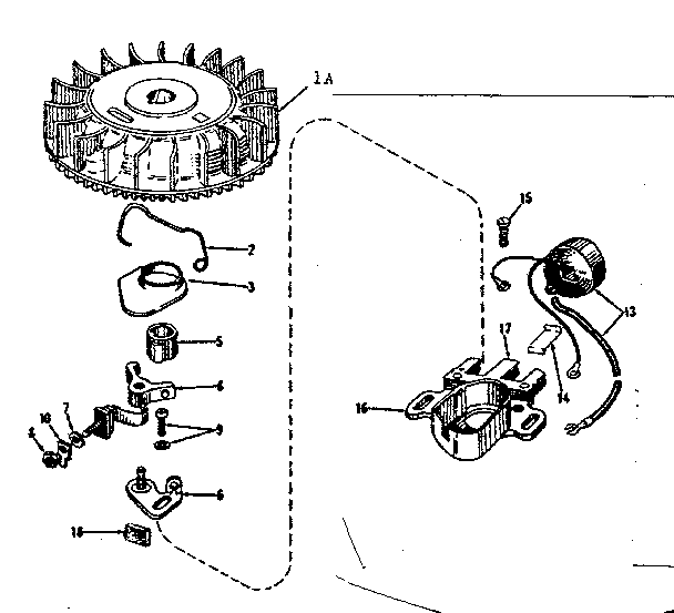 Magneto No 610666 Diagram and Parts List for 143122321  Craftsman Engine
