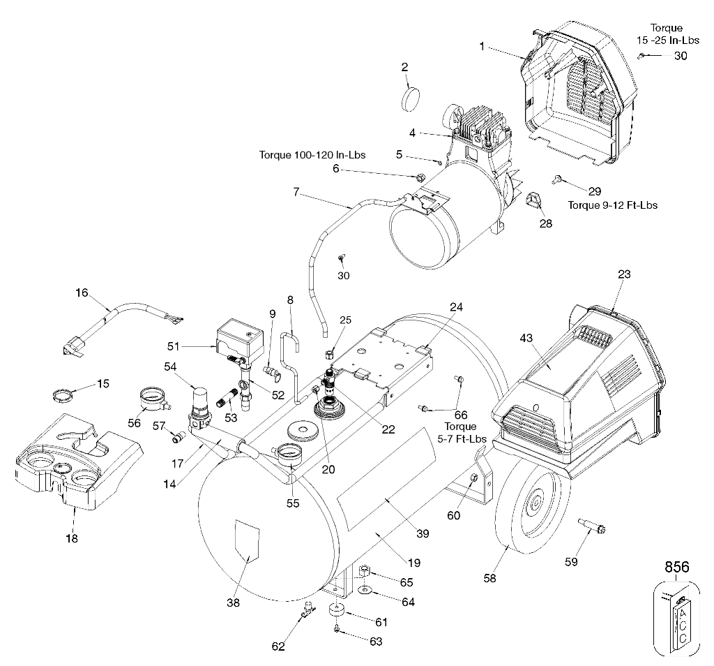 Default Diagram and Parts List for 919-72459 Type 0 Craftsman Compressor