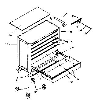 Cabinet Parts Diagram and Parts List for 706619730  Craftsman Tool Stand & Cart
