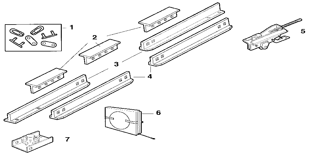 Rail Assembly Diagram and Parts List for 13953998SRT  Craftsman Garage Door Opener