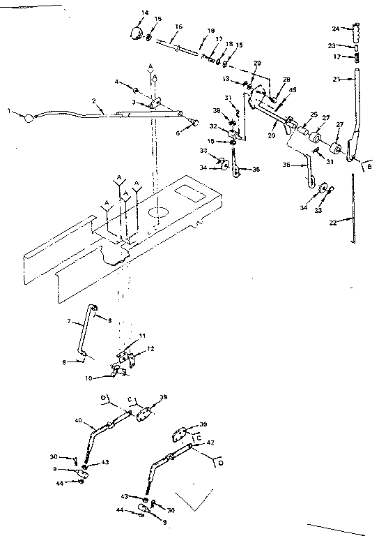 Lift Adjustment Diagram and Parts List for 917255810(1987)  Craftsman Lawn Tractor