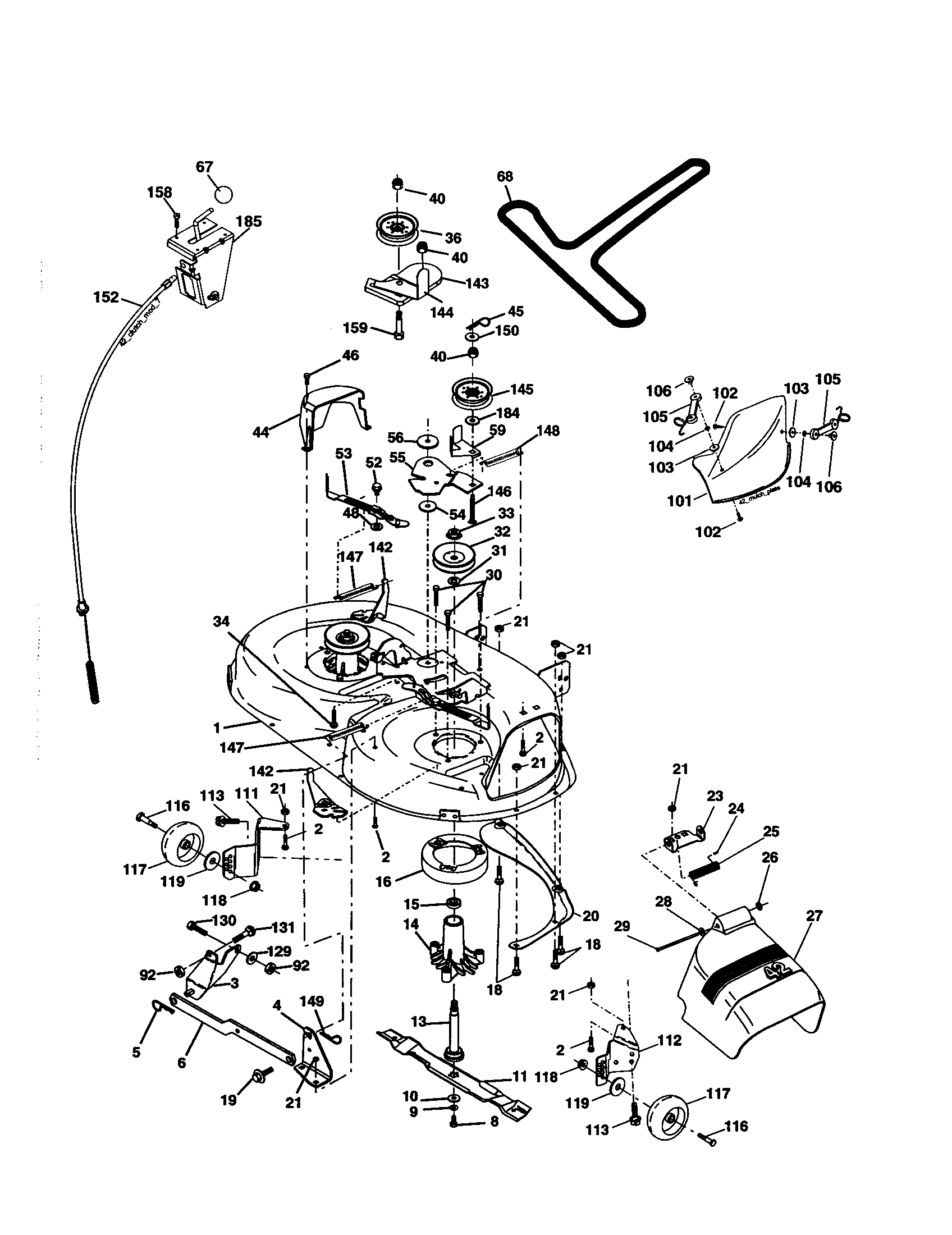 Mower Diagram and Parts List for 917277430  Craftsman Lawn Tractor