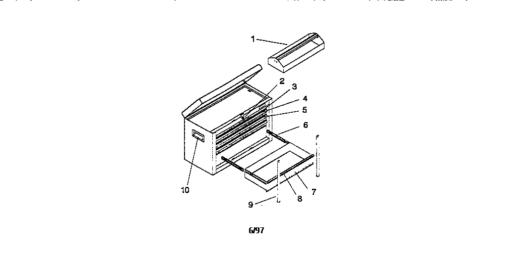 Unit Parts Diagram and Parts List for 706657070  Craftsman Tool Stand & Cart