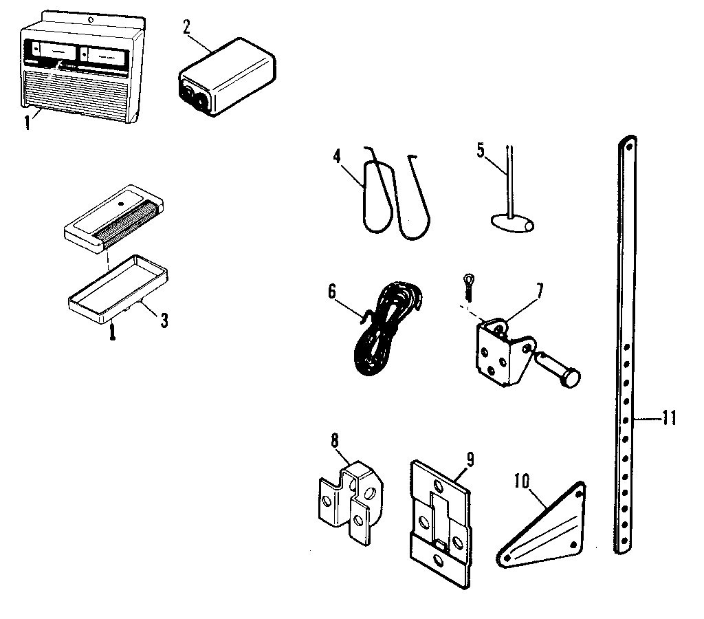 Installation Diagram and Parts List for 139535006  Craftsman Garage Door Opener