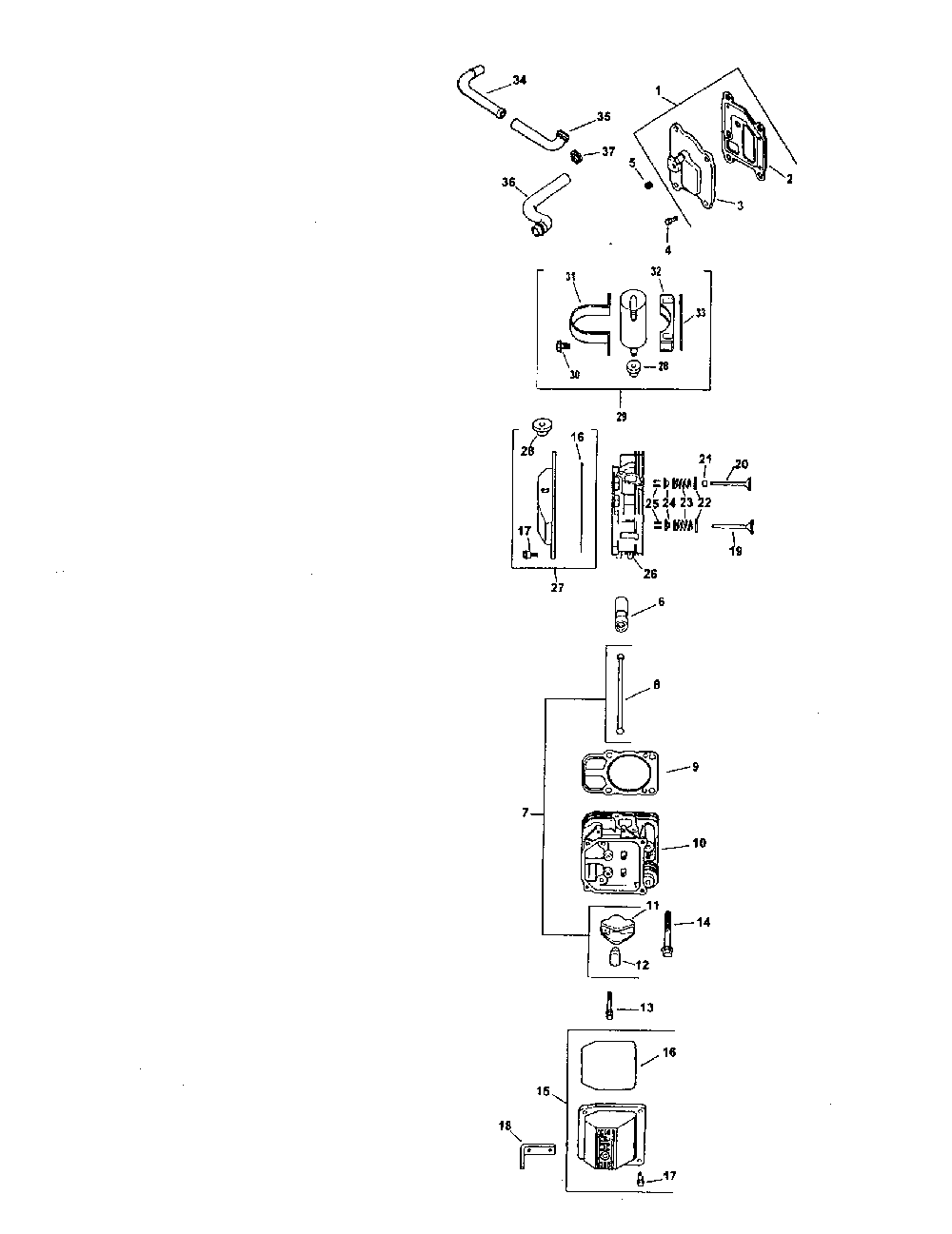 Cylinder head valve and breather Diagram and Parts List for CV675-77549  Craftsman Engine