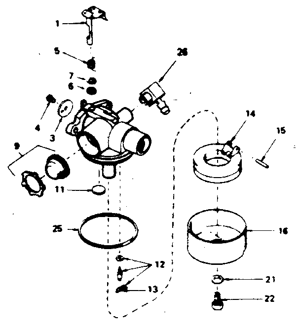 Carburetor Diagram and Parts List for 143354372  Craftsman Engine