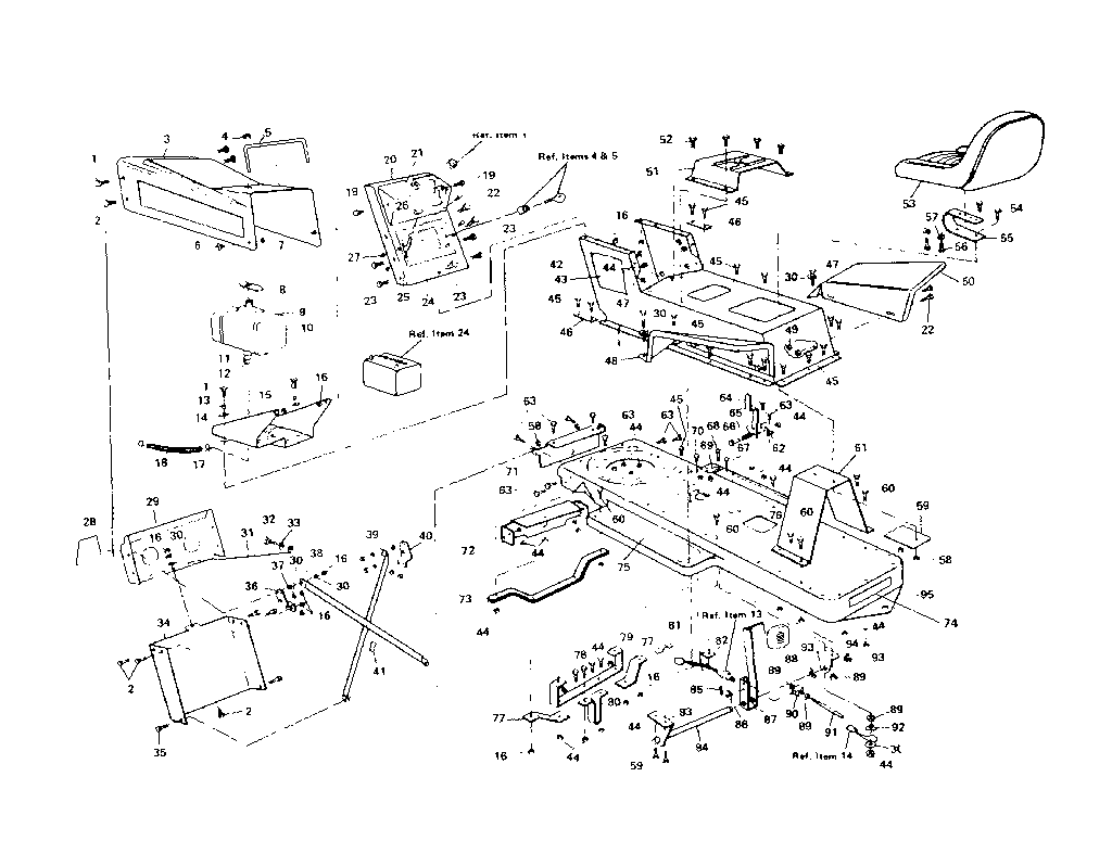 Top Half Diagram and Parts List for 536963700  Craftsman Lawn Mower
