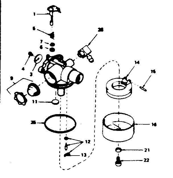 Carburetor Diagram and Parts List for 143354052  Craftsman Engine