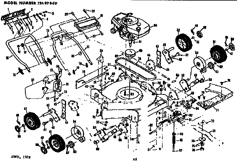 Mower Deck Diagram and Parts List for 131978411  Craftsman Lawn Mower