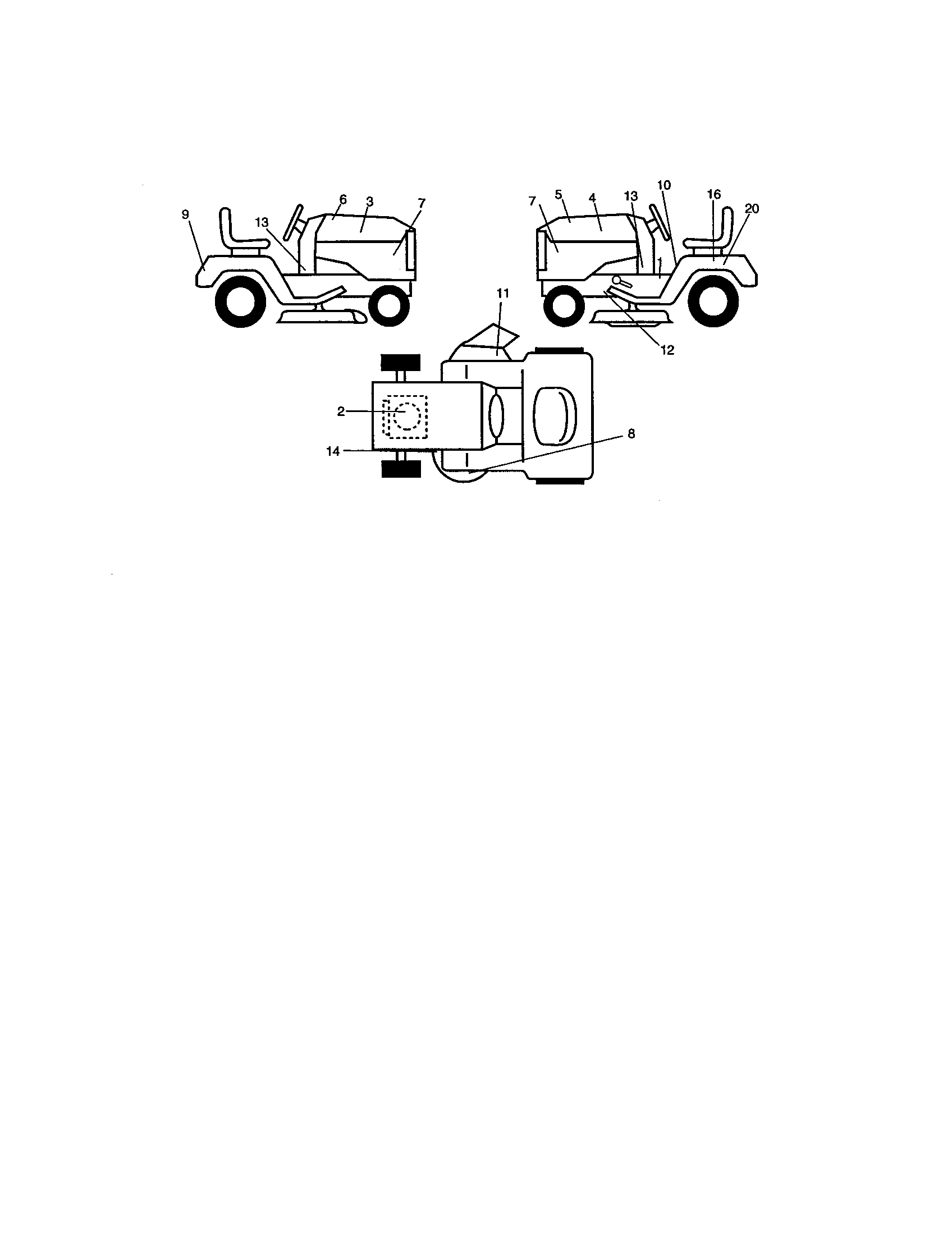 Decals Diagram and Parts List for 917272761  Craftsman Lawn Tractor