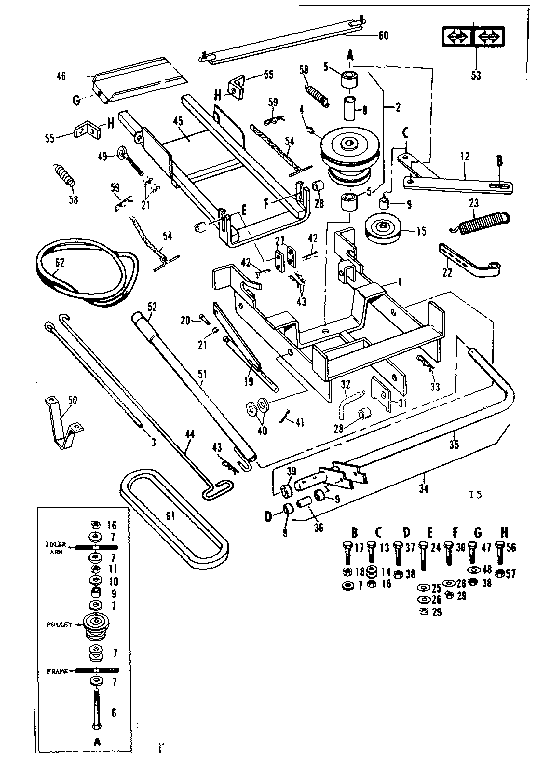 Snow Thrower Attachment Diagram and Parts List for 53696360  Craftsman Lawn Mower
