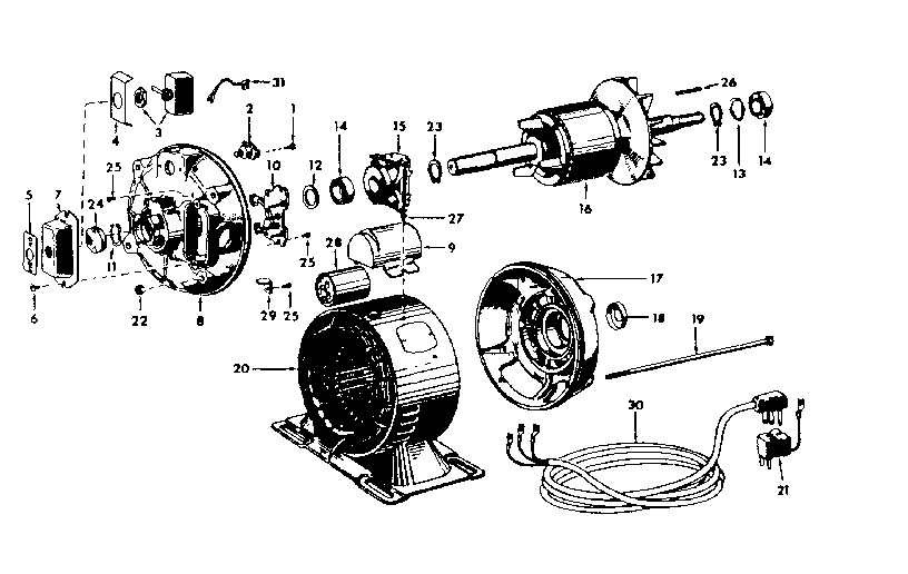 Unit Diagram and Parts List for 11319749  Craftsman Power Motor