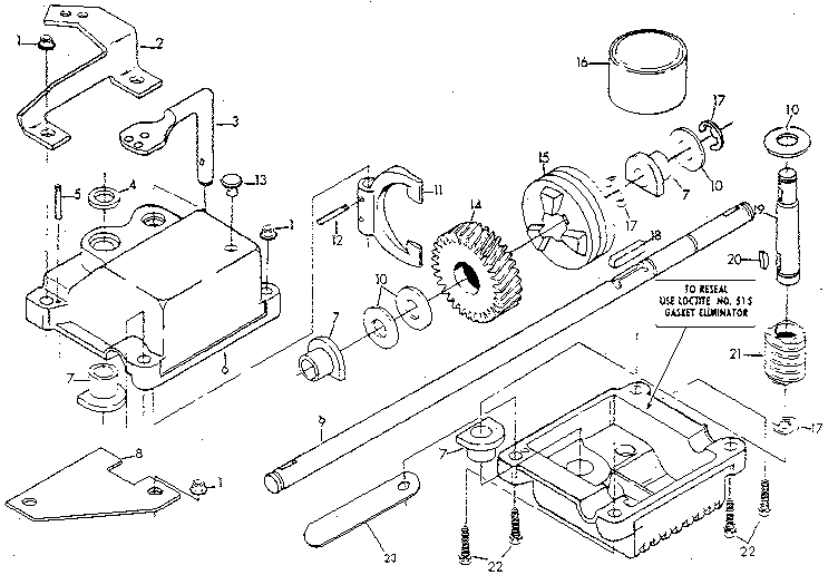 Gear Case Assembly Part No. 88387 Diagram and Parts List for 917372380  Craftsman Lawn Mower