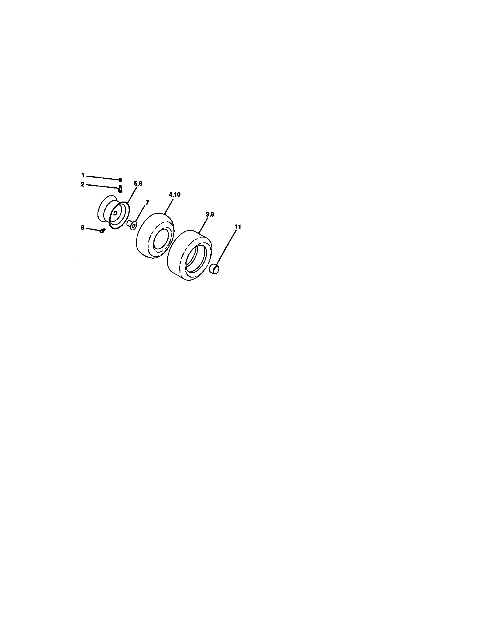 Wheels And Tires Diagram and Parts List for 917272060  Craftsman Lawn Tractor
