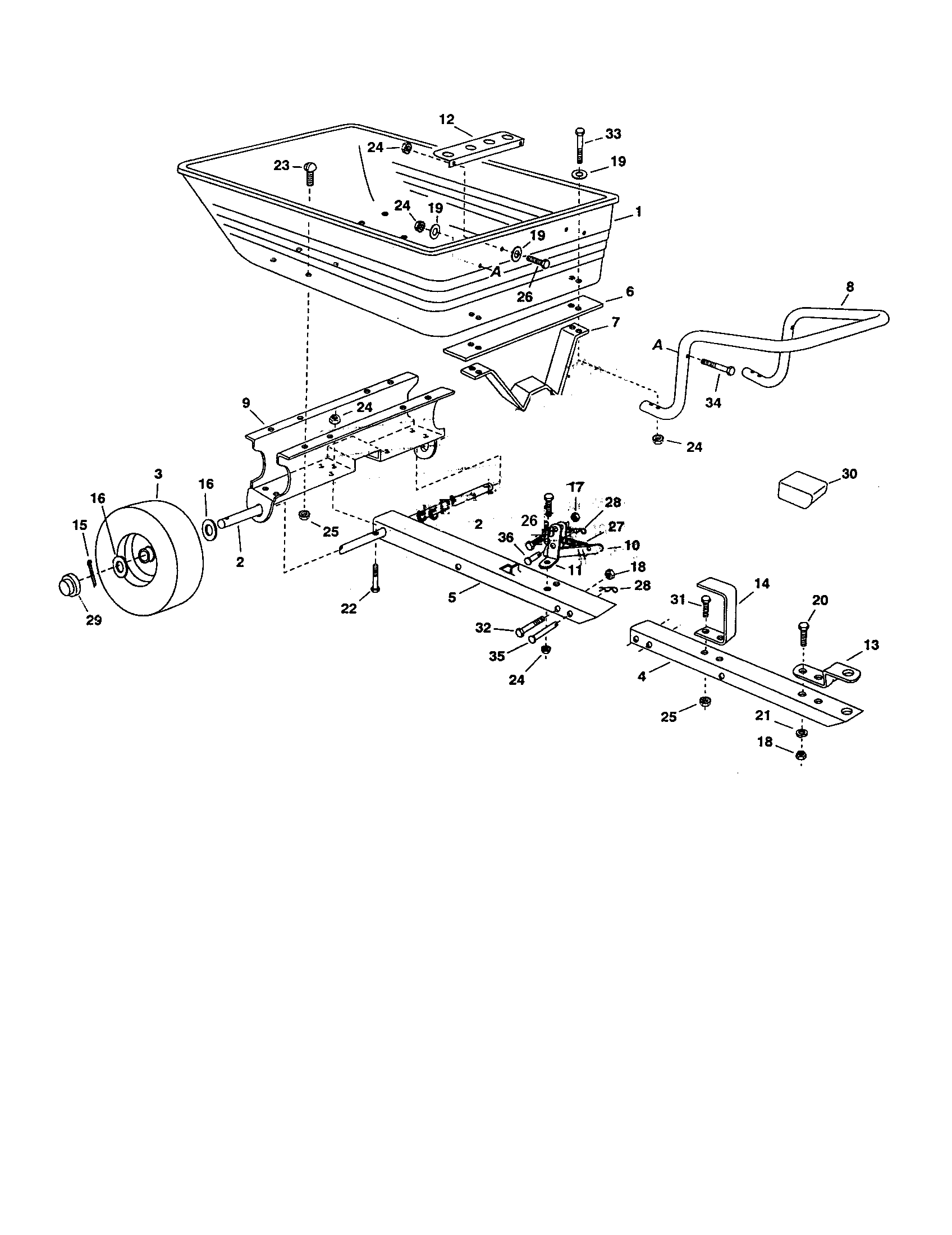 Replacement Parts Diagram and Parts List for 48624385  Craftsman Tool Stand & Cart