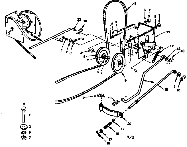 Idler Box Diagram and Parts List for 917253645  Craftsman Lawn Mower