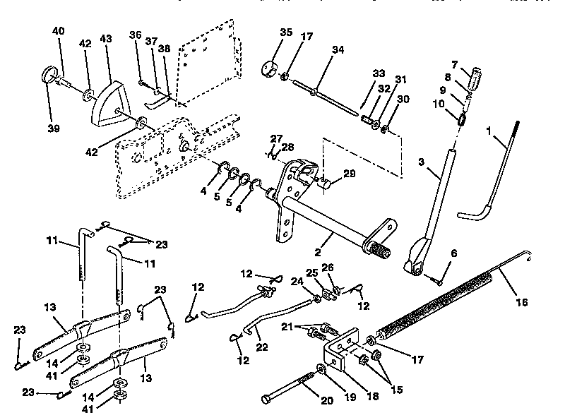 Lift Assembly Diagram and Parts List for 917257731  Craftsman Lawn Tractor