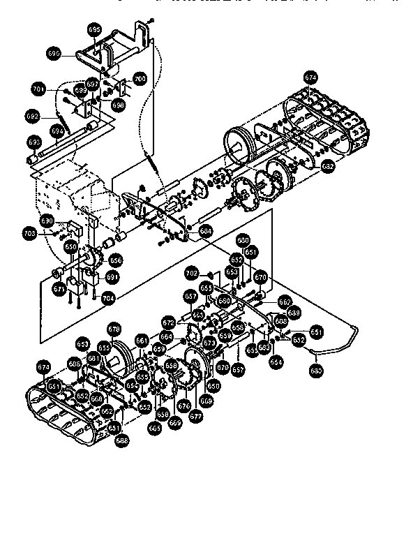 Track Assembly Diagram and Parts List for 536886390  Craftsman Snow Blower