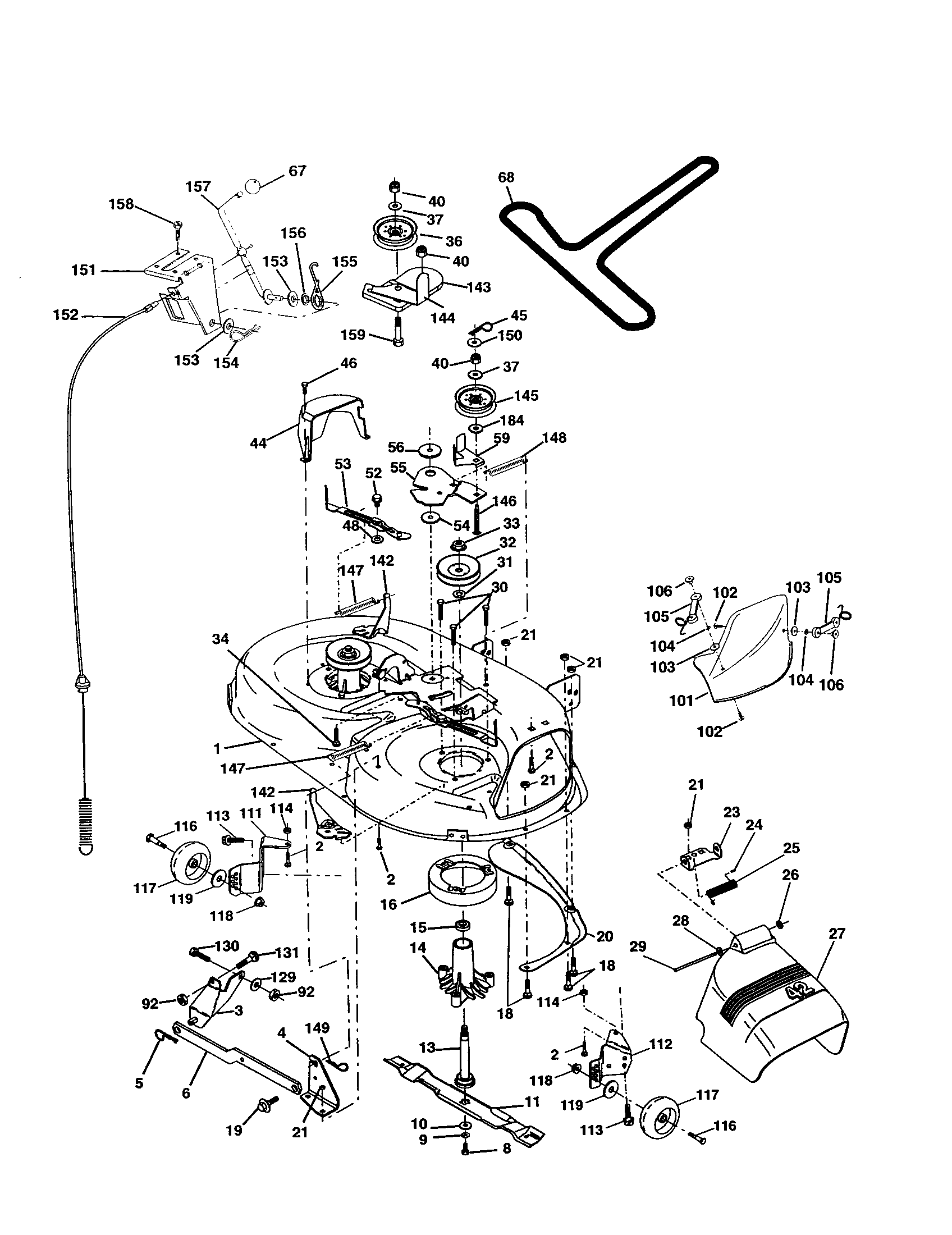Mower Diagram and Parts List for 917277240  Craftsman Lawn Tractor