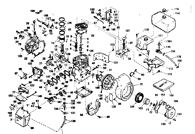 Engine Diagram and Parts List for 143626292  Craftsman Engine
