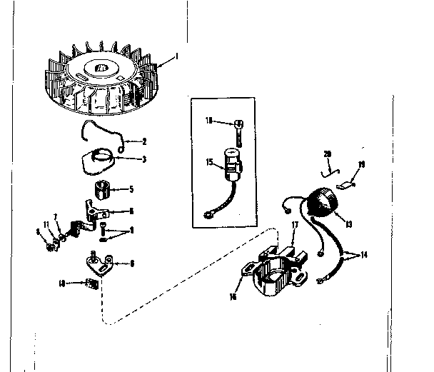 Magneto Diagram and Parts List for 143133022  Craftsman Engine