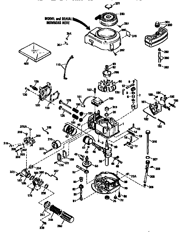 Replacement Parts Diagram and Parts List for 143943504  Craftsman Engine