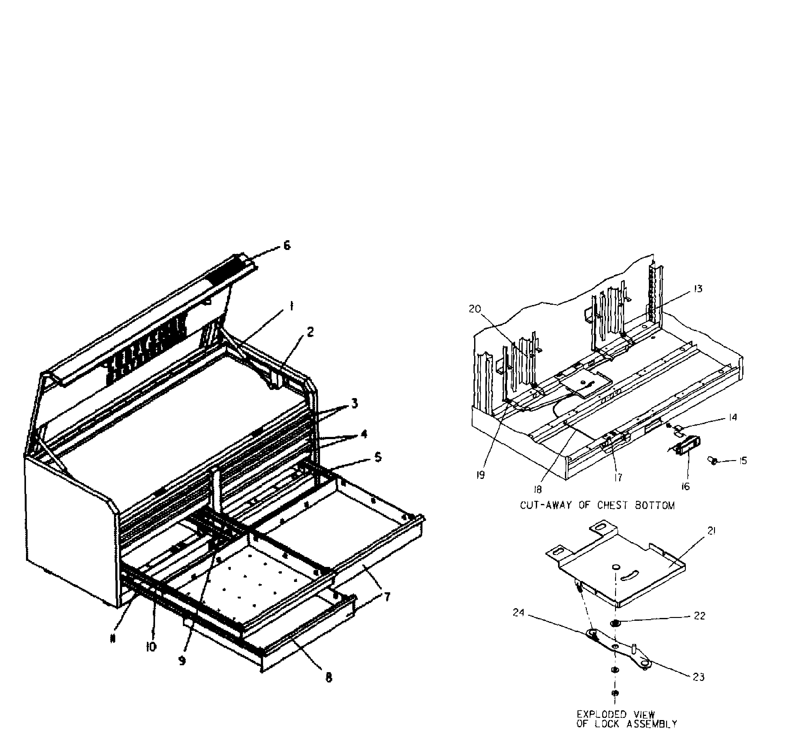 Tool Chest Diagram and Parts List for 706452890  Craftsman Tool Stand & Cart