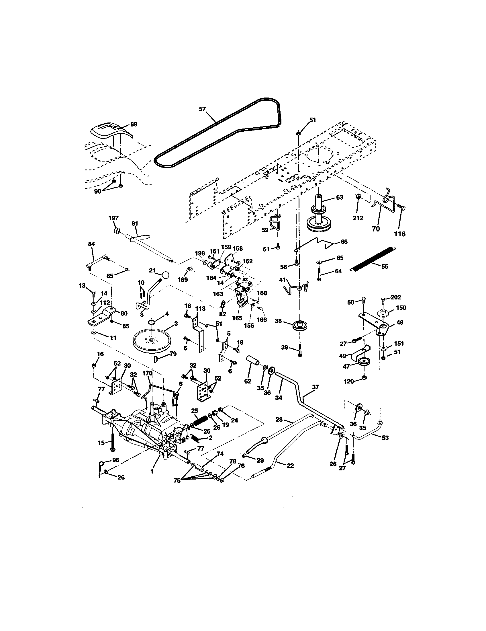 Ground Drive Diagram and Parts List for 917272754  Craftsman Lawn Tractor