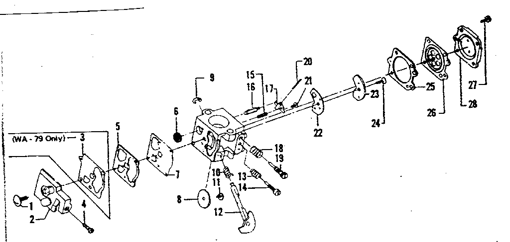 Throttle Assembly Diagram and Parts List for 234795491  Craftsman Trimmer