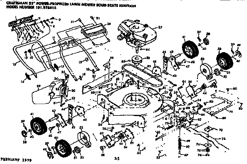 Mower Deck Diagram and Parts List for 131978415  Craftsman Lawn Mower