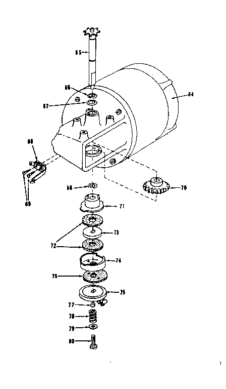 Motor Drive Assembly Diagram and Parts List for 13966300  Craftsman Garage Door Opener