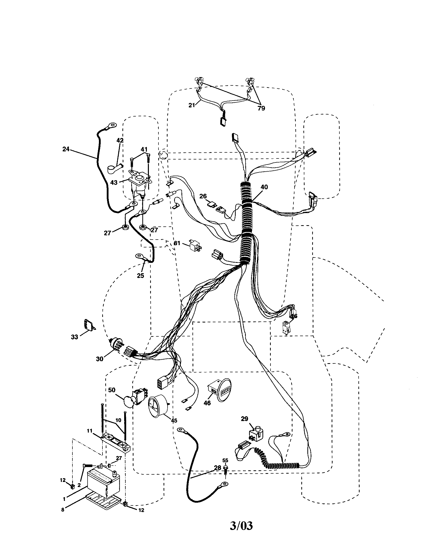 Electrical Diagram and Parts List for 917277350  Craftsman Lawn Tractor