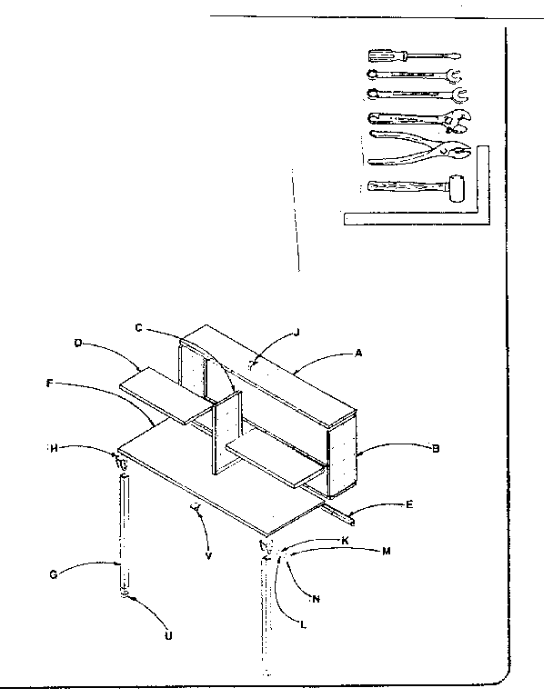 Unit Parts Diagram and Parts List for 706653550  Craftsman Tool Stand & Cart
