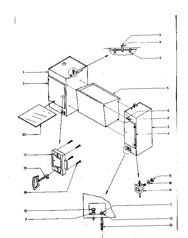 Machine Stand Assembly Diagram and Parts List for 2894  Craftsman Lathe