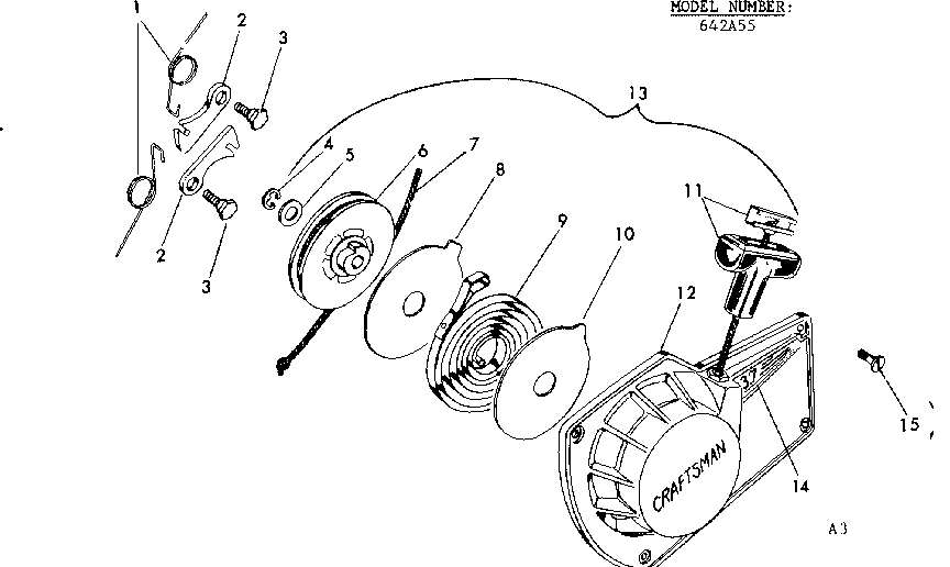 Replacement Parts Diagram and Parts List for 917351450  Craftsman Chainsaw