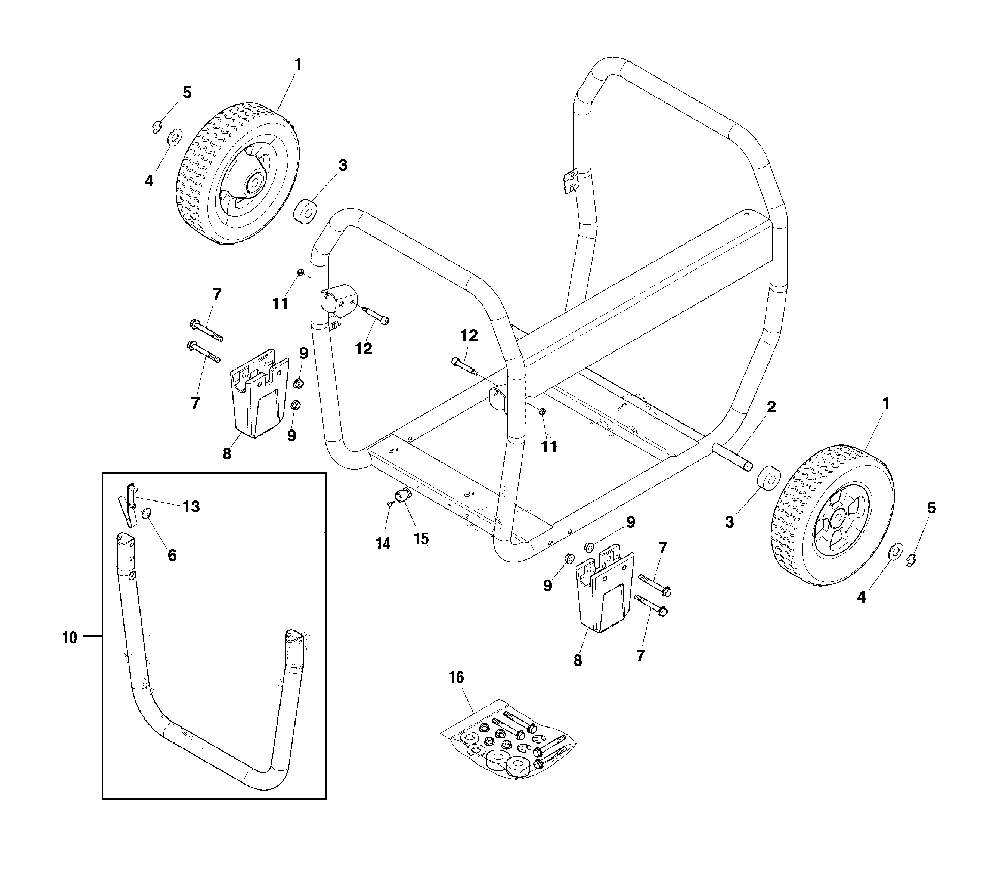 Wheel kit Diagram and Parts List for CMXGGAS030733  Craftsman Generator