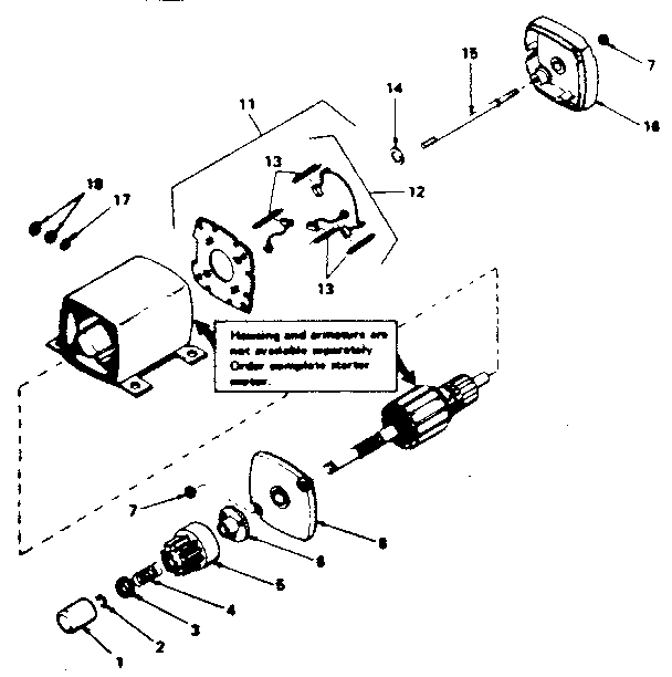 Starter Motor No. 33605 Diagram and Parts List for 143276062  Craftsman Engine