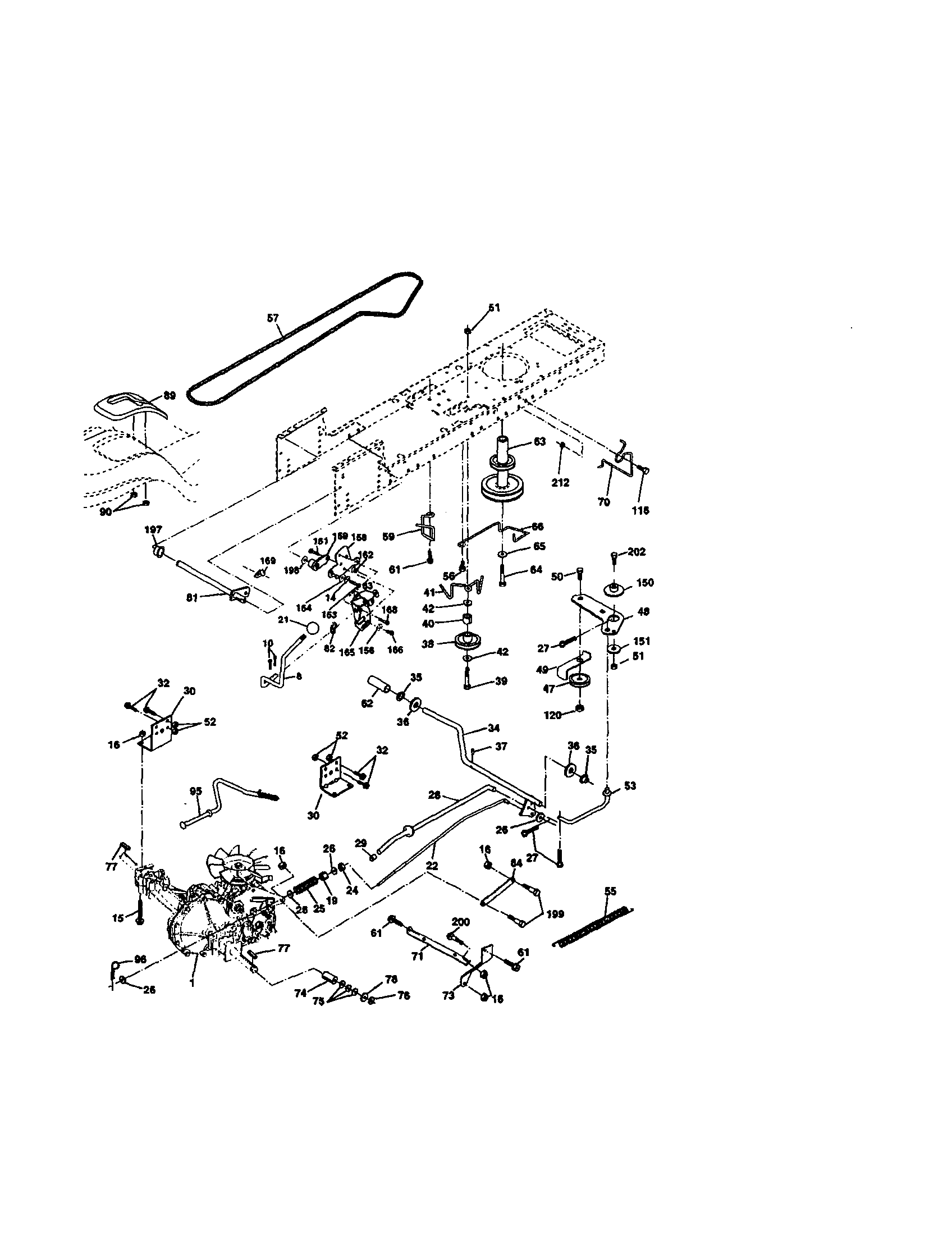 Ground Drive Diagram and Parts List for 917271065  Craftsman Lawn Tractor