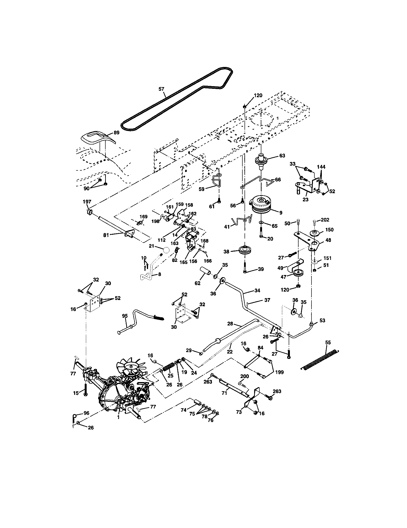 Ground Drive Diagram and Parts List for 917273640  Craftsman Lawn Tractor
