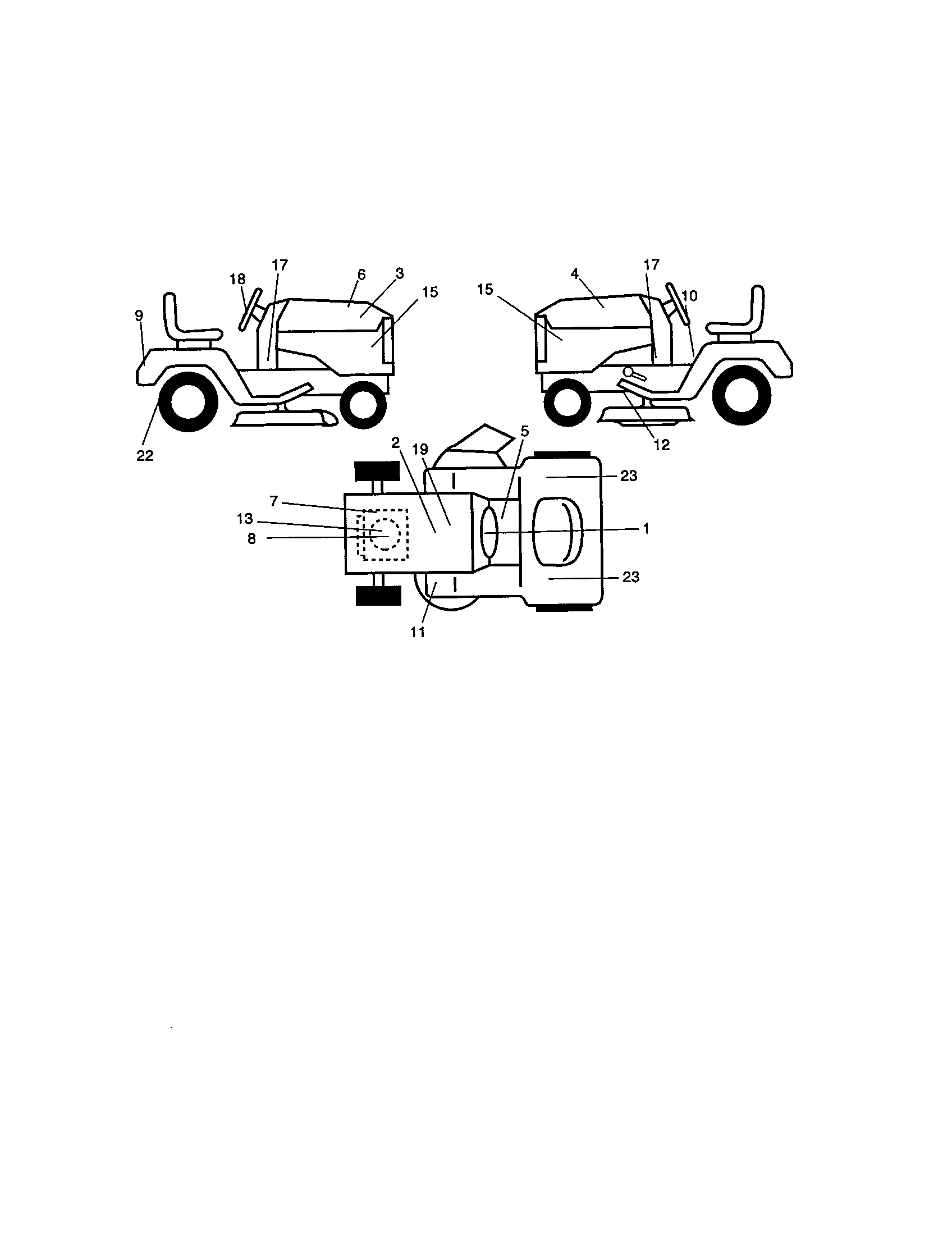 Decals Diagram and Parts List for 917275000  Craftsman Lawn Tractor