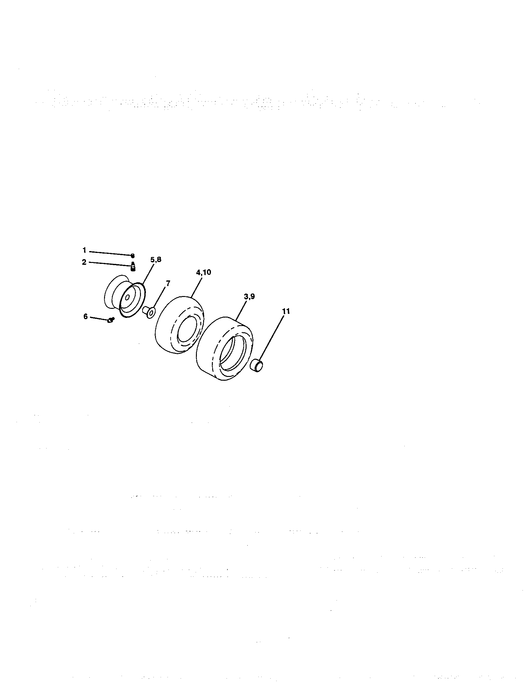Wheels And Tires Diagram and Parts List for 917270671  Craftsman Lawn Tractor