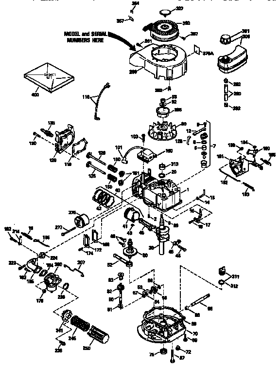 Engine Diagram and Parts List for 143943512  Craftsman Engine