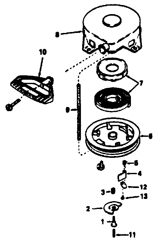 Rewind Starter No. 590576 Diagram and Parts List for 143786042  Craftsman Engine