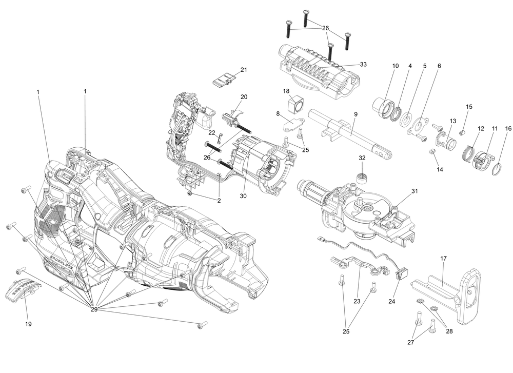 Diagram Diagram and Parts List for CMCS350B Type 1 Craftsman Reciprocating Saw