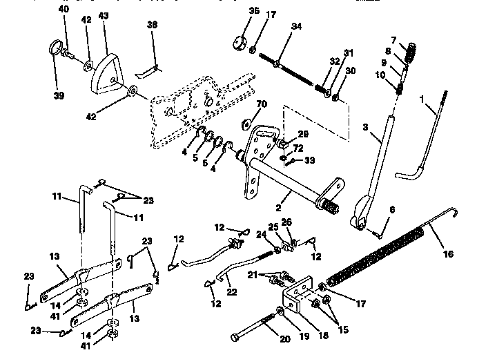 Lift Assembly Diagram and Parts List for 917258902  Craftsman Lawn Tractor