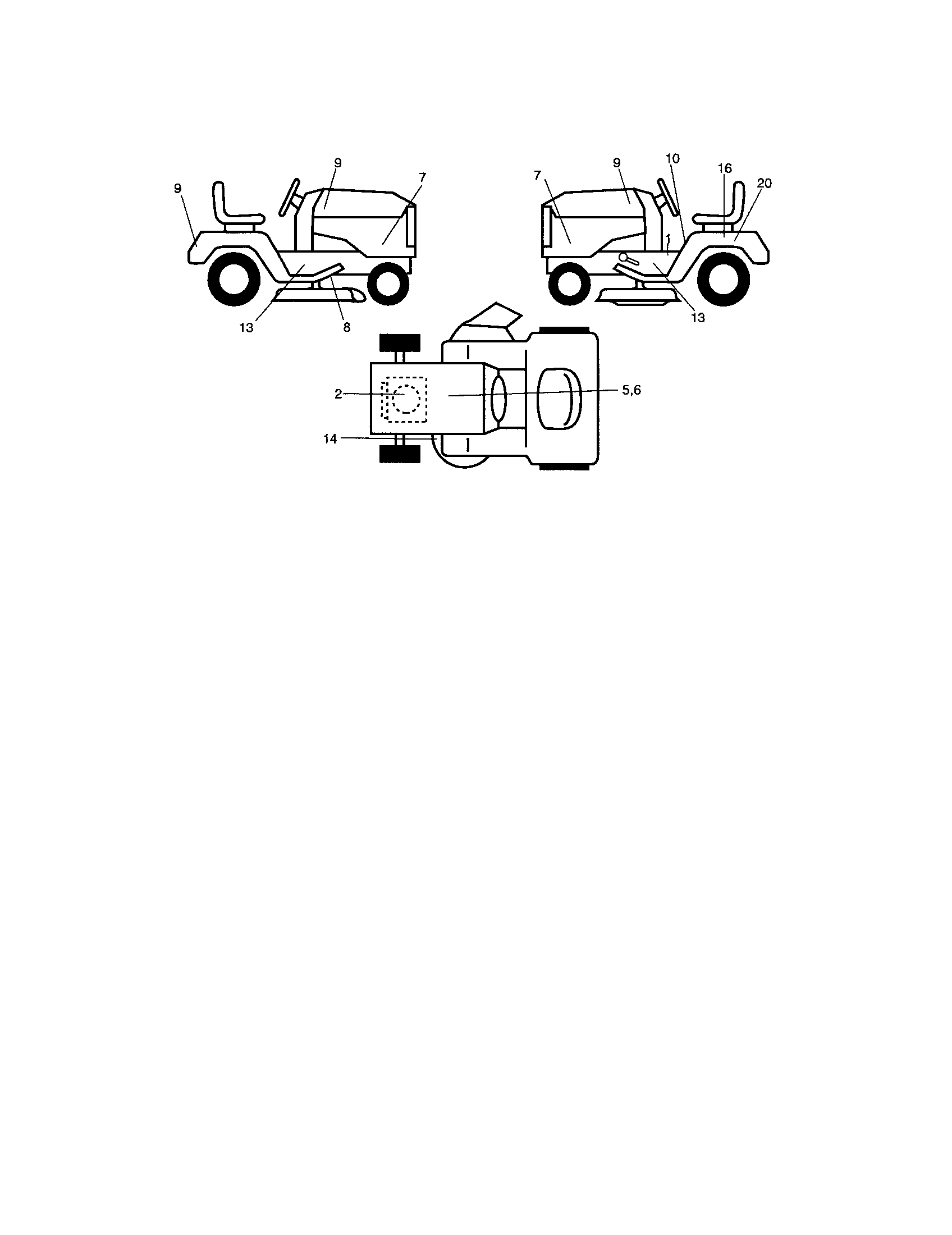 Decals Diagram and Parts List for 917287054  Craftsman Lawn Tractor