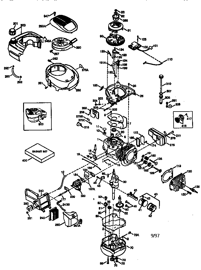 Engine 143.986600 Diagram and Parts List for 143986600  Craftsman Engine